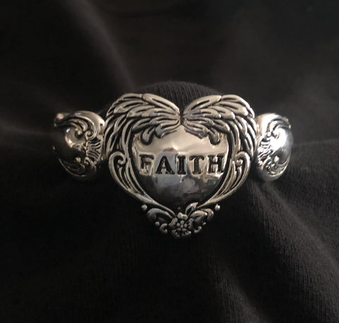 Heart with Faith and Wings Bracelet