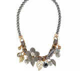 Grey and gold Believe Necklace