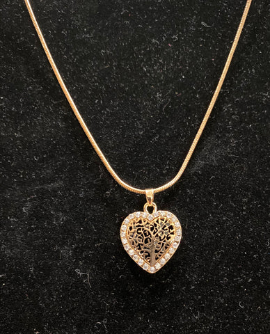 Gold Heart Tree of Life Necklace