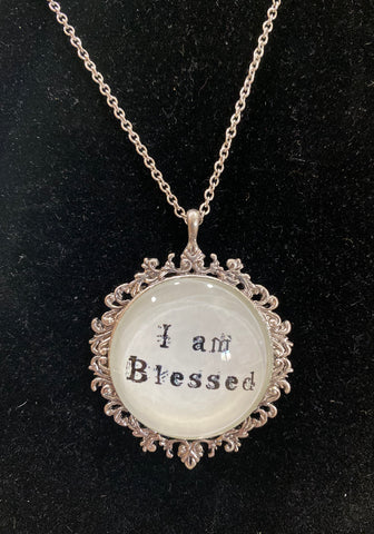 Big Round I Am Blessed Necklace