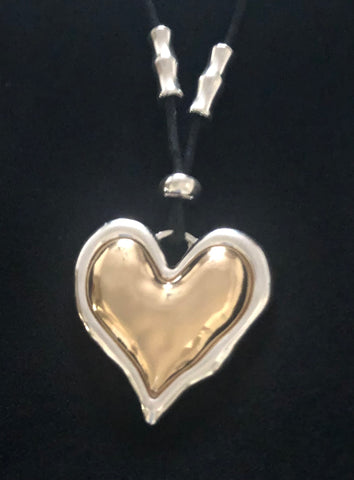 Silver and Gold Heart Necklace