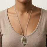 Silver Believe Shield with Gold Angel Wings Necklace