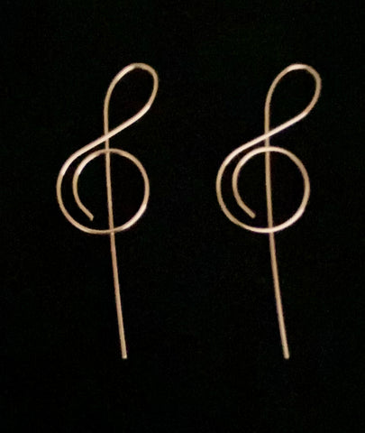 Treble Clef Gold Earrings