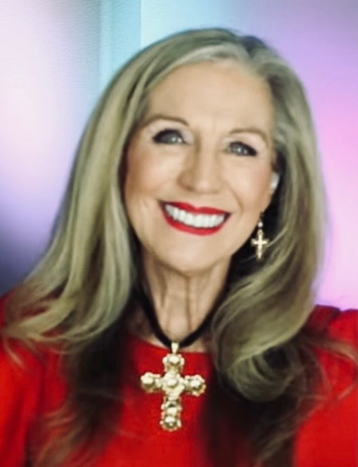 Gold big cross w/ velvet choker necklace