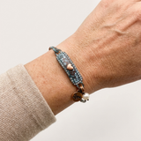 Elegant and Dainty Turquoise and Brass Bracelet