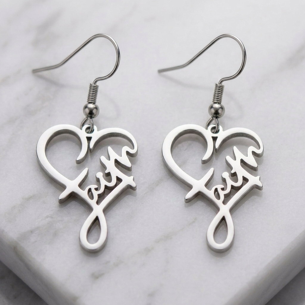 Silver Faith Earrings