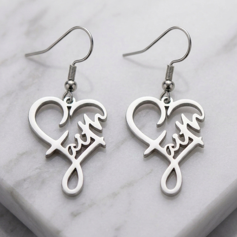 Silver Faith Earrings
