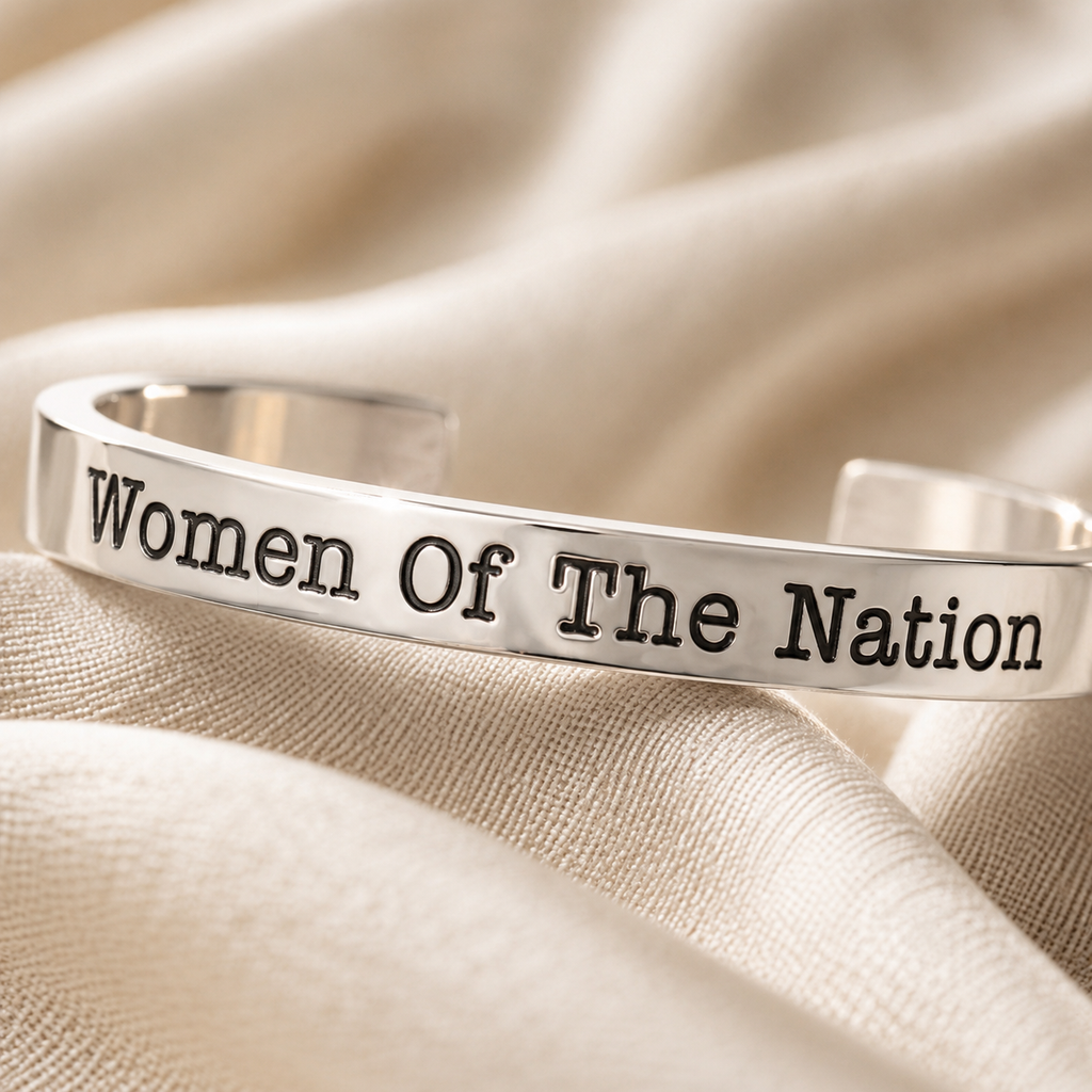 Women of the Nation Silver Cuff Prayer bracelet