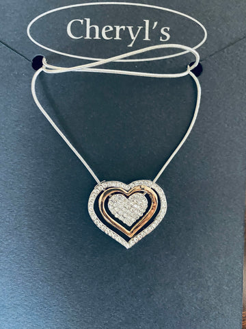 silver/ gold Heart Necklace