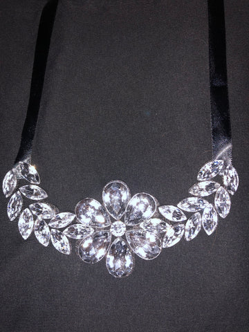 Ribbon Light Weight Crystal Necklace