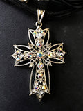 Embellished curved Cross Necklace