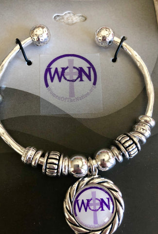 WON Cuff silver beads Bracelet