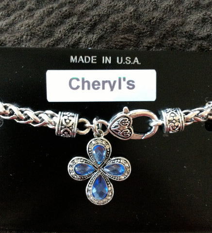 Blue Cross Clasp Bracelet