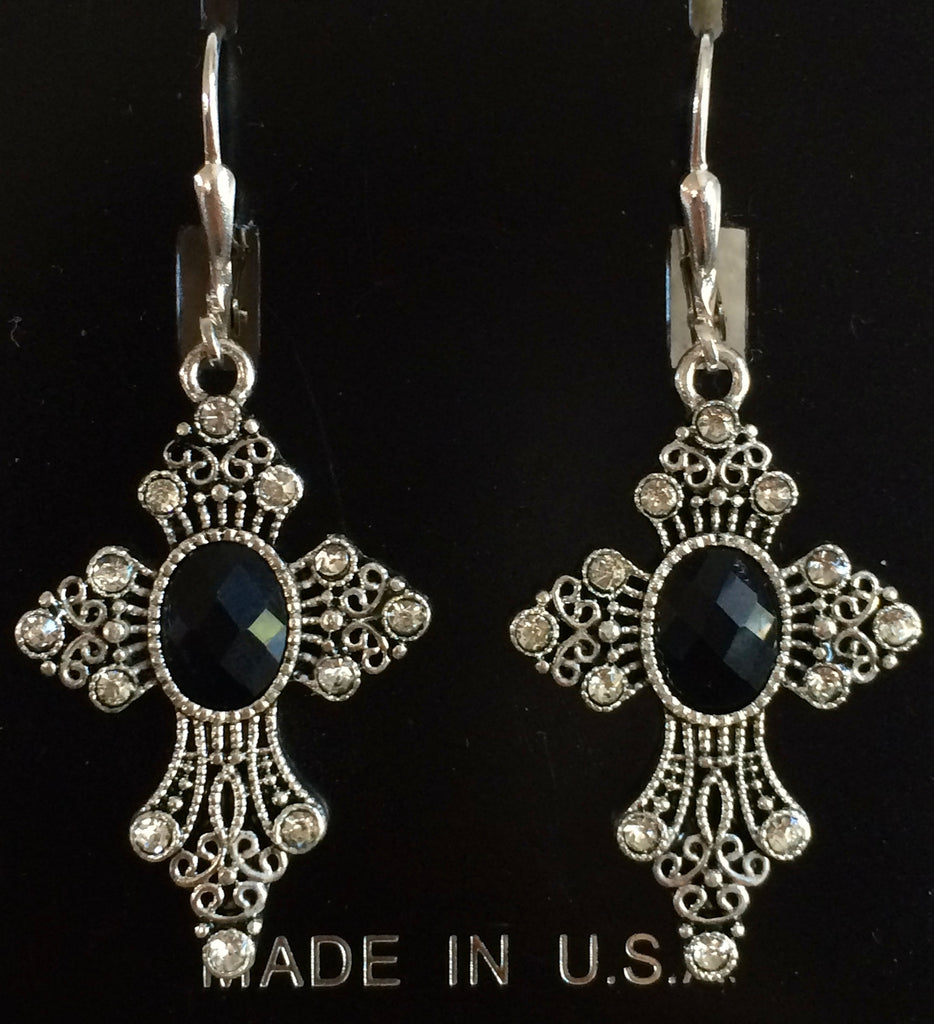 Silver Cross Earrings