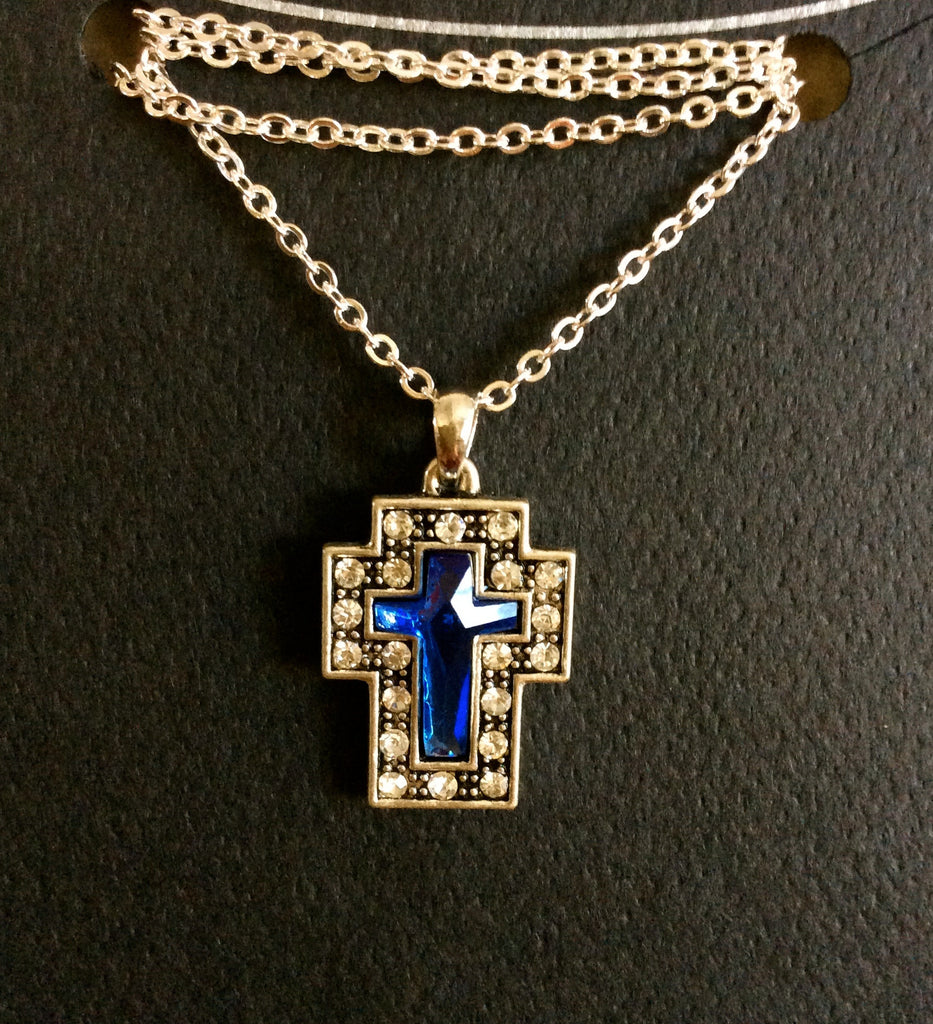 Blue Cross Necklace