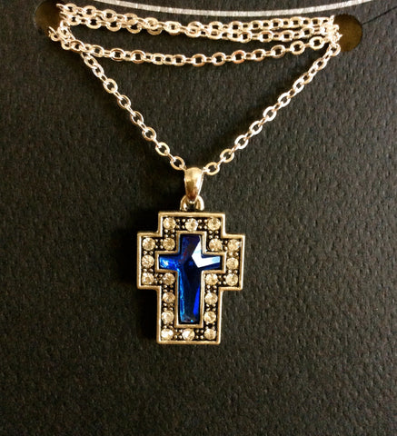 Blue Cross Necklace