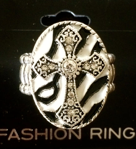 Zebra Cross Stretch Ring