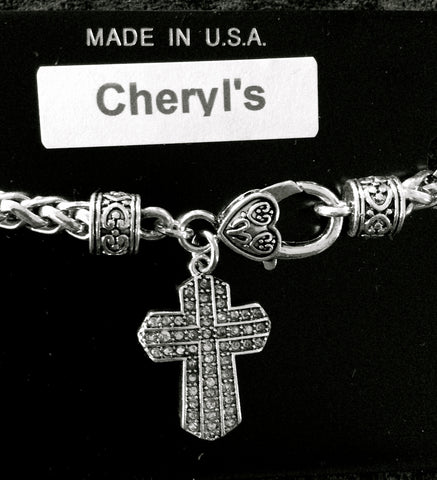 Silver Cross Clasp Bracelet