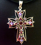 Embellished curved Cross Necklace